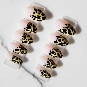 Hand Painted Custom Animal Print Press On Nails